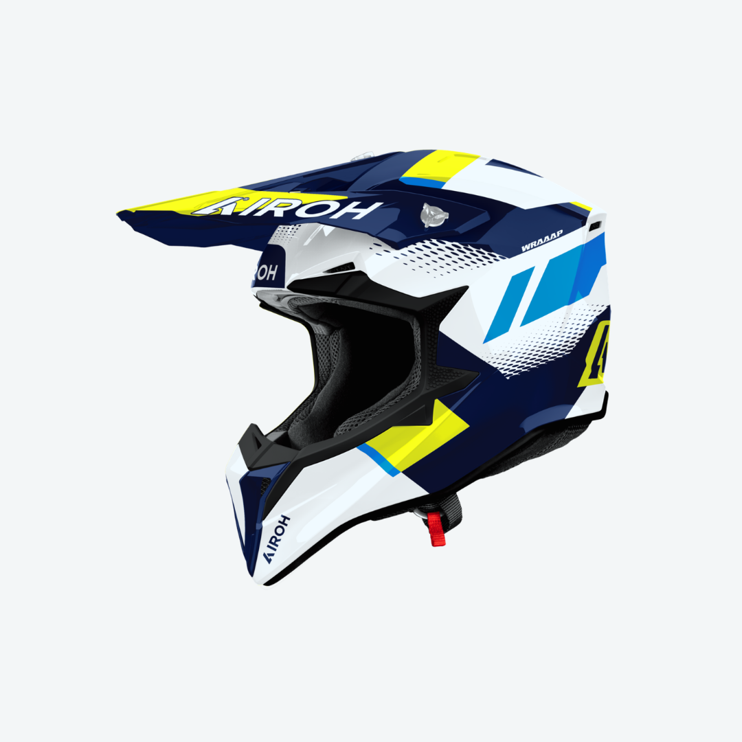 AIROH HELMET WRAAAP VISION YELLOW BLUE GLOSS