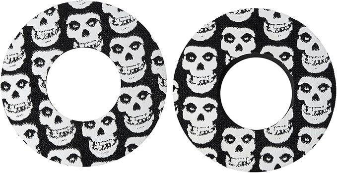 Donas para Puños de Motocicleta Factory Effex Skulls Blanco/Negro